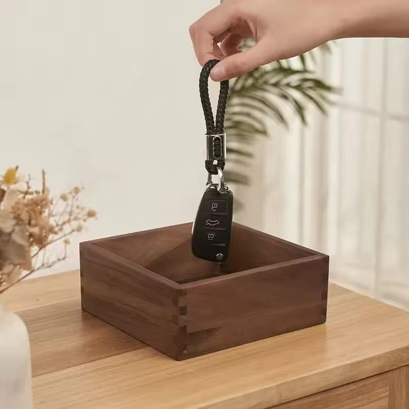 Black Walnut Wood Storage Box Hand Carved Bedroom Jewelry Organizer Modern Desktop Cosmetic Container
