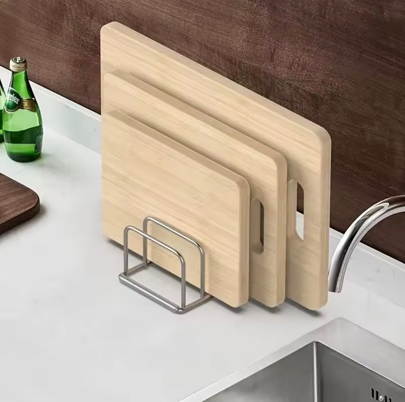 Stainless Steel Household Pot Lid Rack, Cutting Board Rack, Kitchen Cutting Board Storage Rack, Countertop Vegetable Board Rack