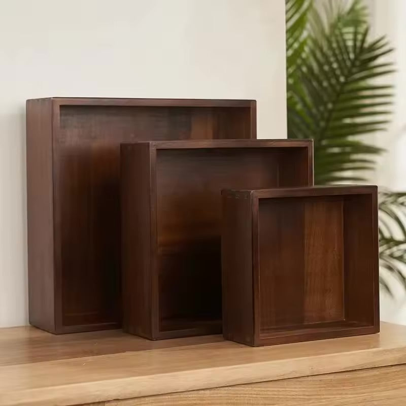 Black Walnut Wood Storage Box Hand Carved Bedroom Jewelry Organizer Modern Desktop Cosmetic Container
