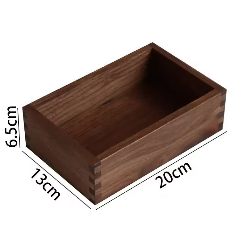 Black Walnut Wood Storage Box Hand Carved Bedroom Jewelry Organizer Modern Desktop Cosmetic Container